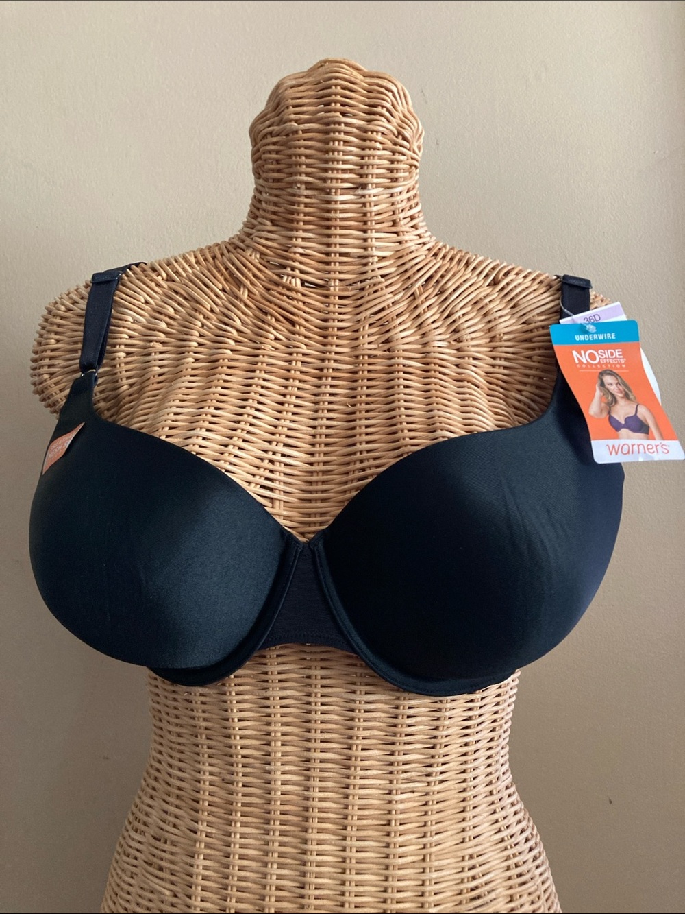Warner's Women's Underwire Smooth T-Shirt Bra - Black 36D NWT